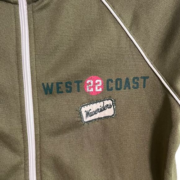 Hollister Surf Track Jacket Womens Med Full Zip Olive Green West Coast Coastal - Picture 2 of 8